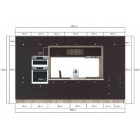 Bucatarie ZONE A 400 FRONT MDF K002 / decor 244